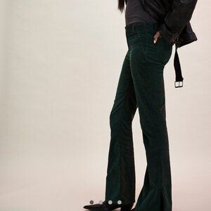 We The Free Level Up Slit Slim Flare Cord Jeans in Pine Grove NWT